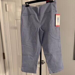 S.C. & CO. 360° Tummy Control Blue Geo Capris